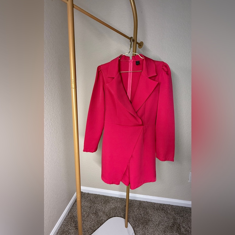 SHEIN Pink Long Sleeve Romper